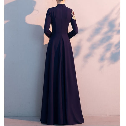 A-Line the Bride Neck Elegant High Simple Floor of Mother Dress