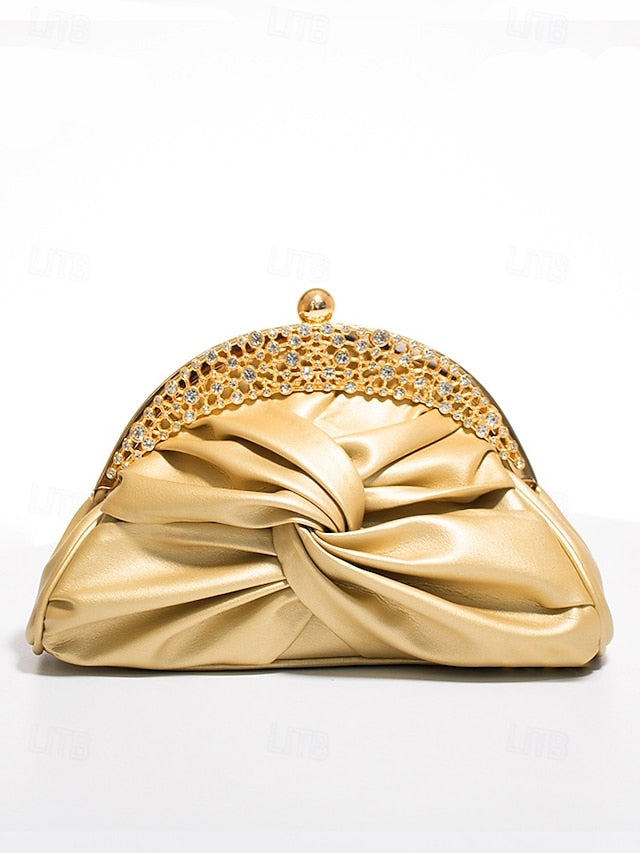 Evening Bag Clutch Faux Leather Rhinestone – Women's