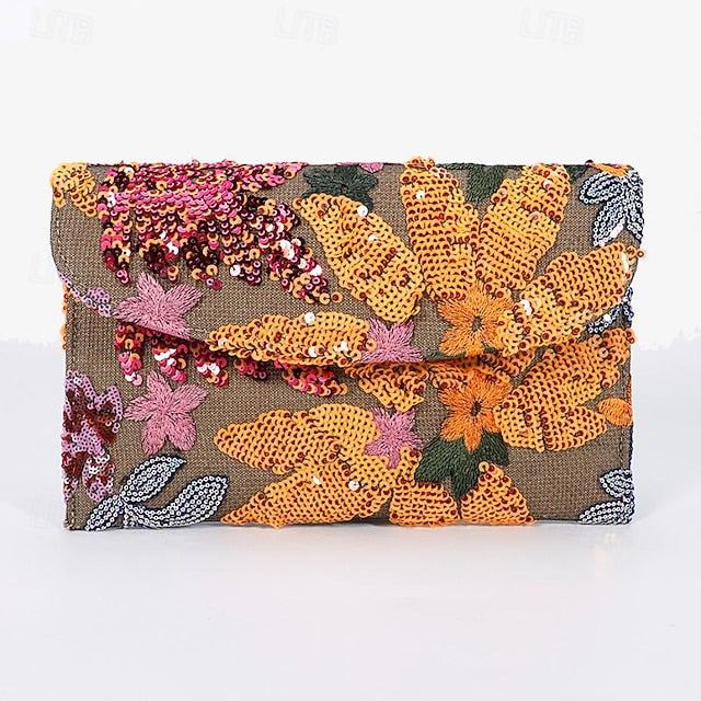 Handheld Floral Clutch - Bag Evening Women's Embroidered