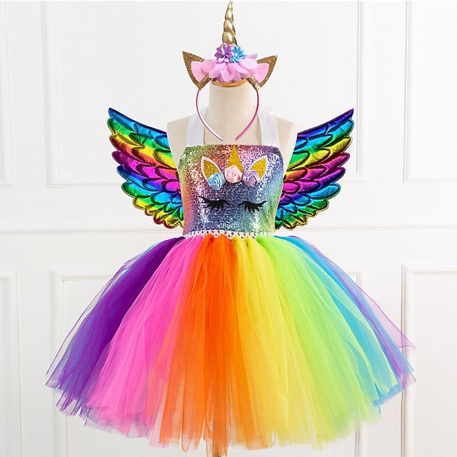 Cosplay Dance Unicorn Girls' Movie Wings Dress Headband