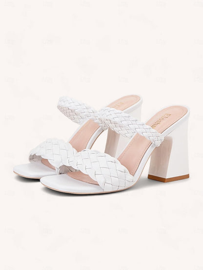 Heeled Sandals Women's Braided Vacation Wedding Mules Party