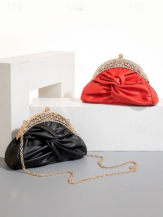 Evening Bag Clutch Faux Leather Rhinestone – Women's