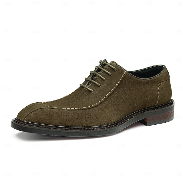 Men's Derby - Shoes Suede Classic Leather Genuine Cowhide
