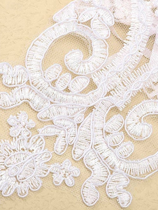 Gloves Vintage Wedding White Fingerless Bridal Lace Elegant –