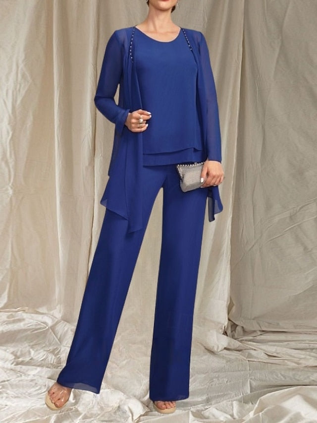 Mother the Pantsuit Elegant Piece of 3 Bride Wedding Guest Dress