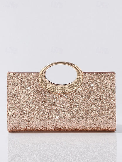 Glitter with Women's Silver Clutch Bag Evening Gold
