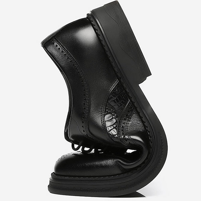 Men's Brogue Brown Oxford Leather - Crocodile Shoes