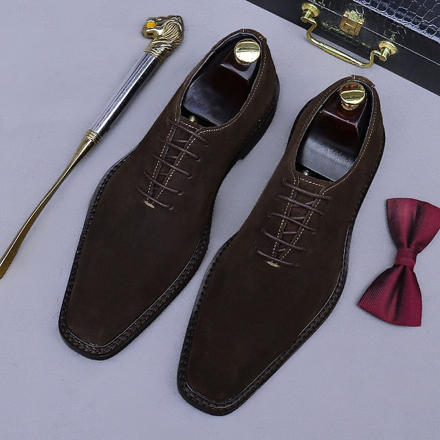 Men's Leather Oxford - Dress Shoes Cowhide Suede Genuine