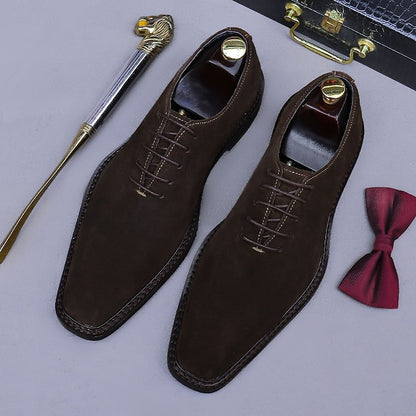 Men's Leather Oxford - Dress Shoes Cowhide Suede Genuine