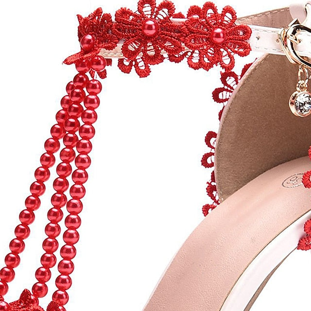 Heel Bridal Pointed Women's Lace Wedding Shoes High