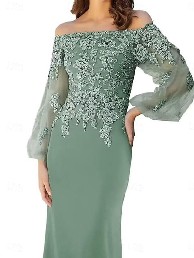 Shoulder Bride Off Trumpet Mermaid the / Mother Elegant of Dress