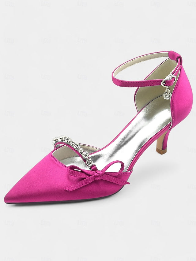 Heel Pointed-Toe Kitten Shoes – for Elegant Wedding Women