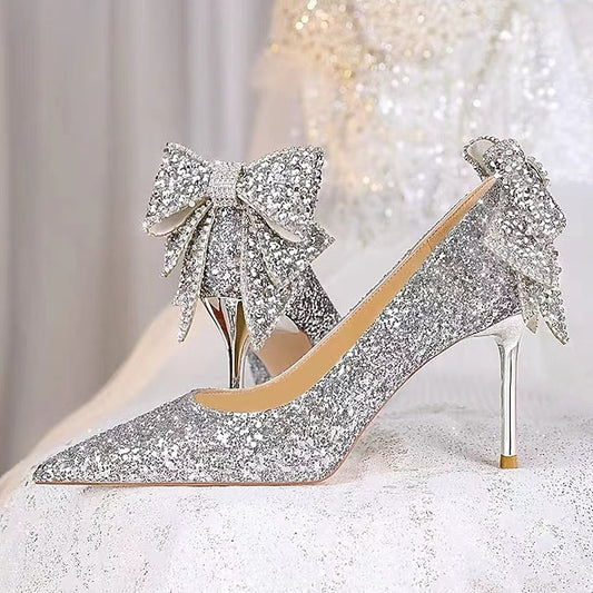 Bridesmaid Women Shoes Closed Bride for Toe Pointed Wedding