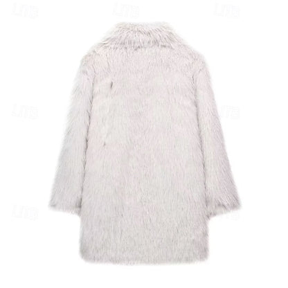 Women's Pocket Warm Fur Faux Furs Coat Comfortable