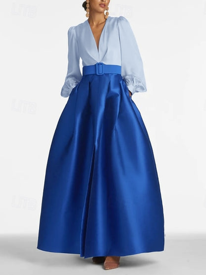 Wedding High Formal Guest Gown Floor Dress A-Line Evening Split