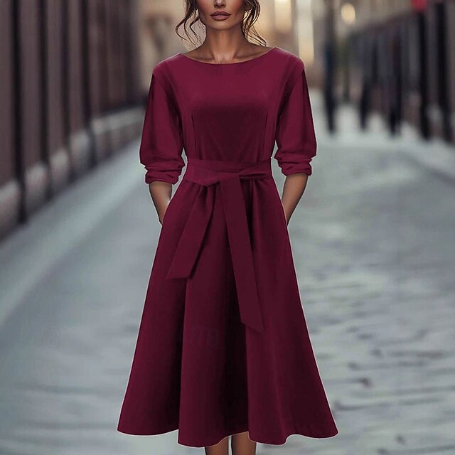 Women's Midi Dress Black Dress Casual Dress Elegant Fashion