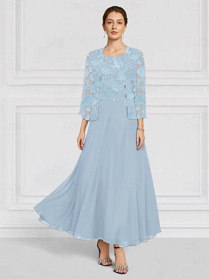 Out Two Piece Lace of Bride Floral SkyBurnt A-Line Mother the