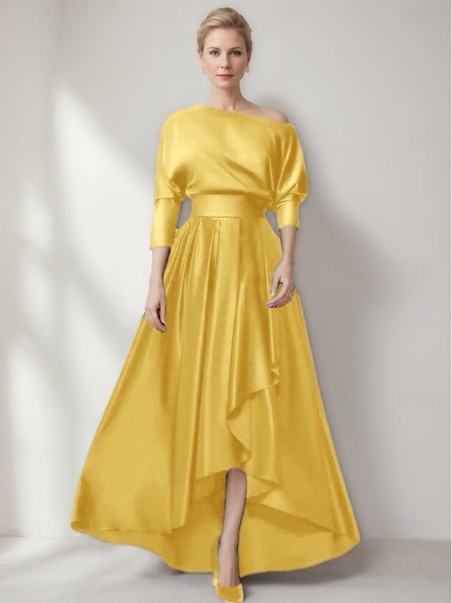 Elegant Evening Wedding Asymmetrical Dress A-Line Gown Formal