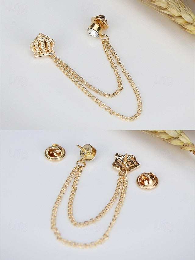 Tie – Chain Velvet Crown Detail and with Men's Bow