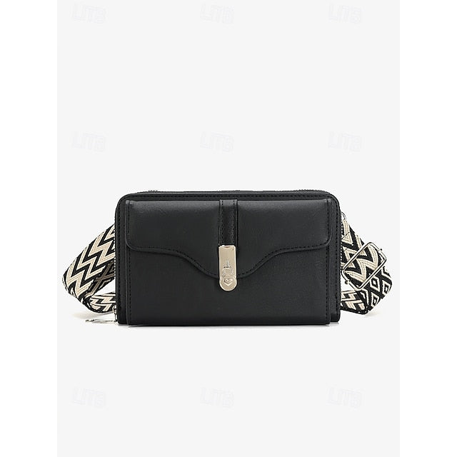 Crossbody Faux Damen Geometrische Tasche Muster mit Leder