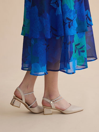 Elegant Pointed with Slingback Women's Heels Toe Rhinestone