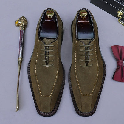 Men's Derby - Shoes Suede Classic Leather Genuine Cowhide