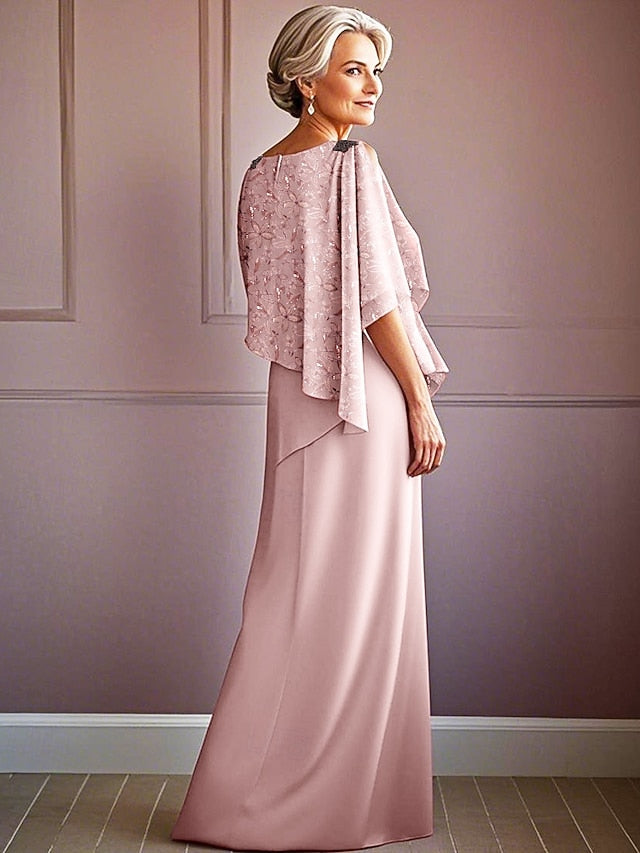 Jewel Elegant the Bride Lace of Mother A-Line Vintage Dress Tier