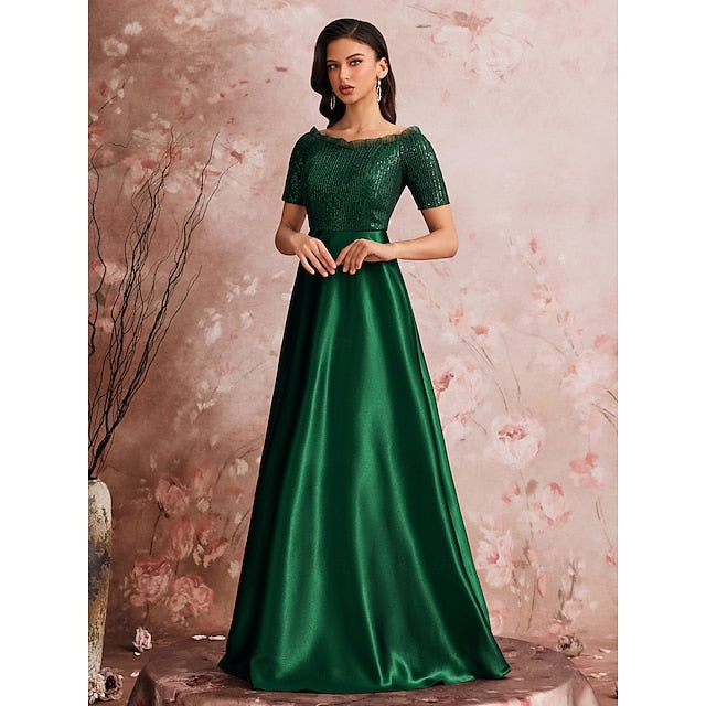 Gown Evening the Mother Sparkle of Formal A-Line Dress Bride