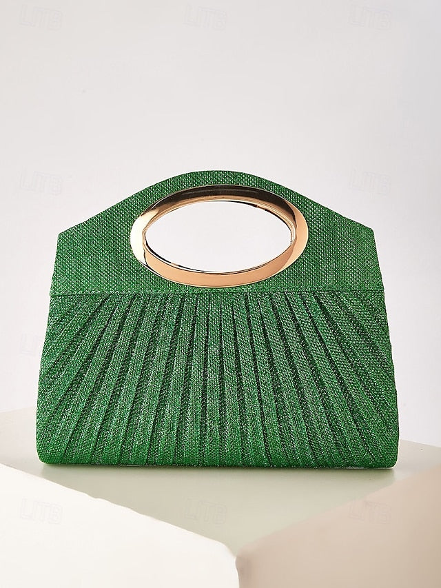 Handle Bag Women's Clutch with Evening Gold Glitter