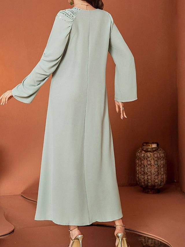 A-Line of Neck Mother V Floor Length Dress Elegant the Bride