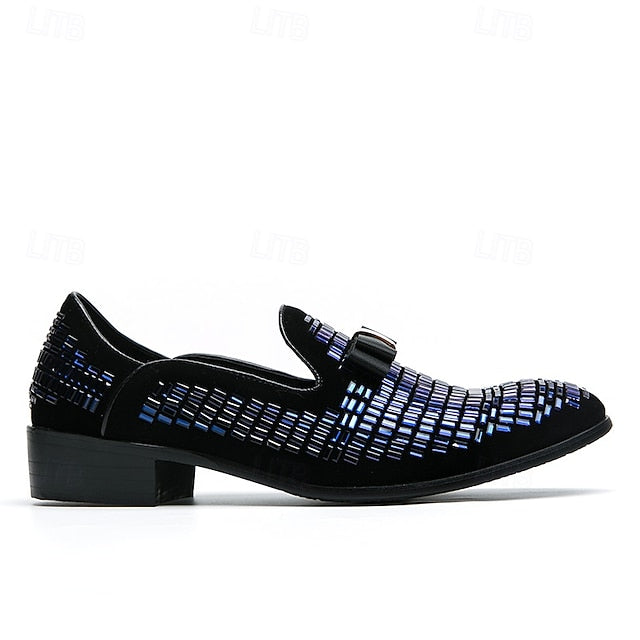 Men's Woven Loafers Silver Prom Strap Elegant – and Monk