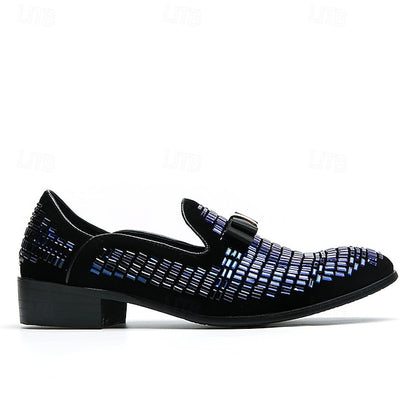 Men's Woven Loafers Silver Prom Strap Elegant – and Monk