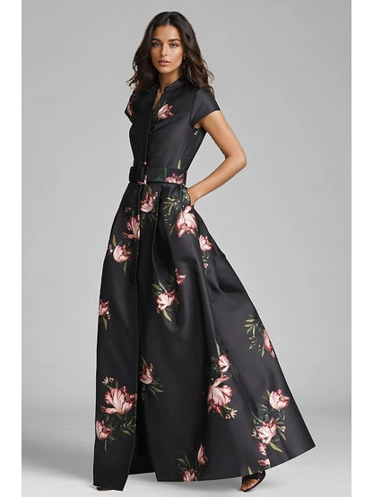 Wedding Dress Split Evening Floor A-Line Gown Formal High Guest