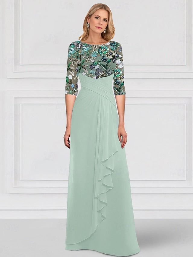 SkyBeaded of Dress Sparkle A-Line Gown Bride the Mother