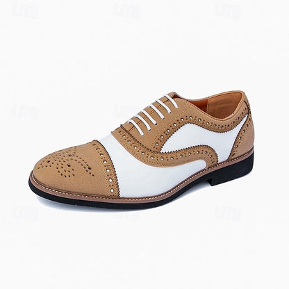 and Brogue Brown Shoes with White Oxford Classic Men's