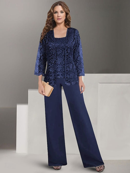 Mother Dress of Wedding Guest Square Pantsuit Elegant the Bride