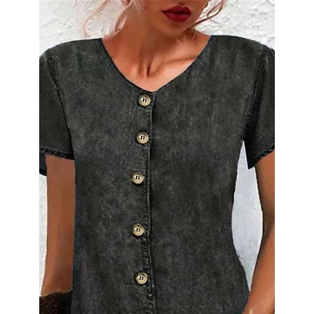 Women's Mini Dress Casual Dress A Line Dress Denim Shirt