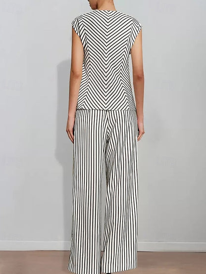 Bride Print Striped Pantsuit Piece Two Mother the of