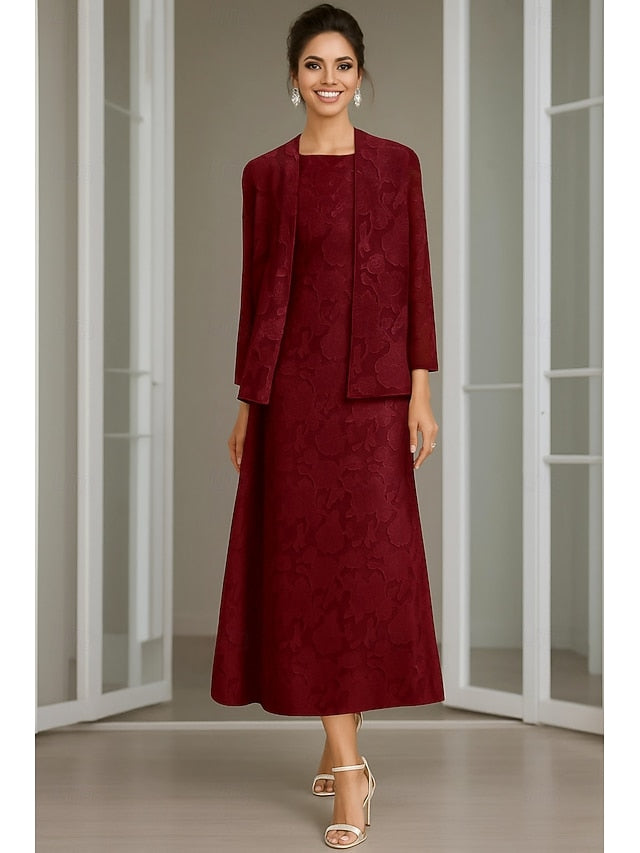 of the Mother Bride Blue Dress Pink A-Line Piece Two Sets