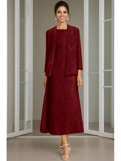 of the Mother Bride Blue Dress Pink A-Line Piece Two Sets