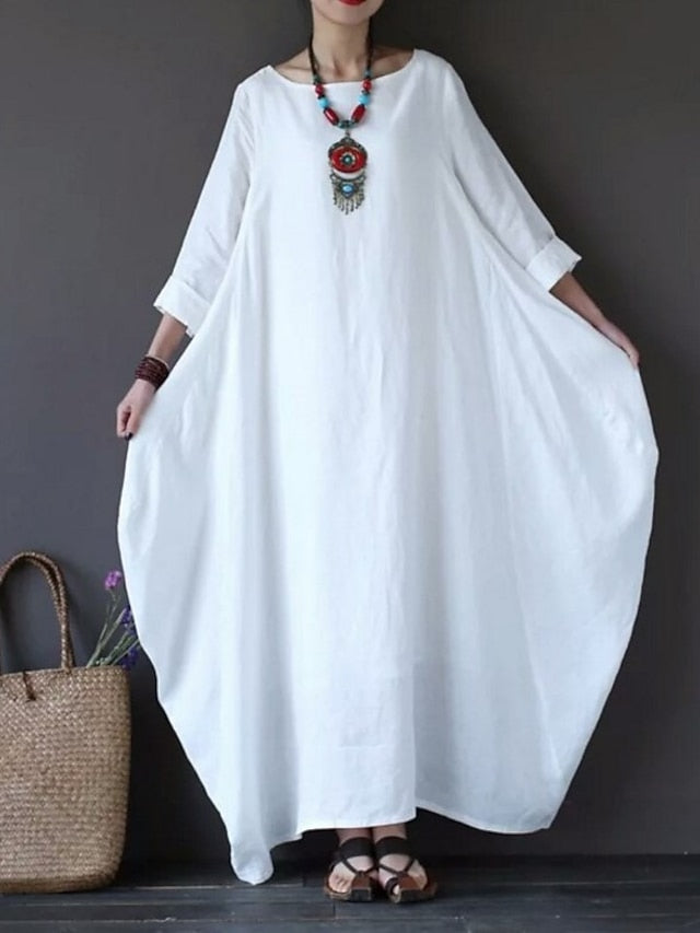 Women's Black White Red Summer Spring Fall Maxi long Dress