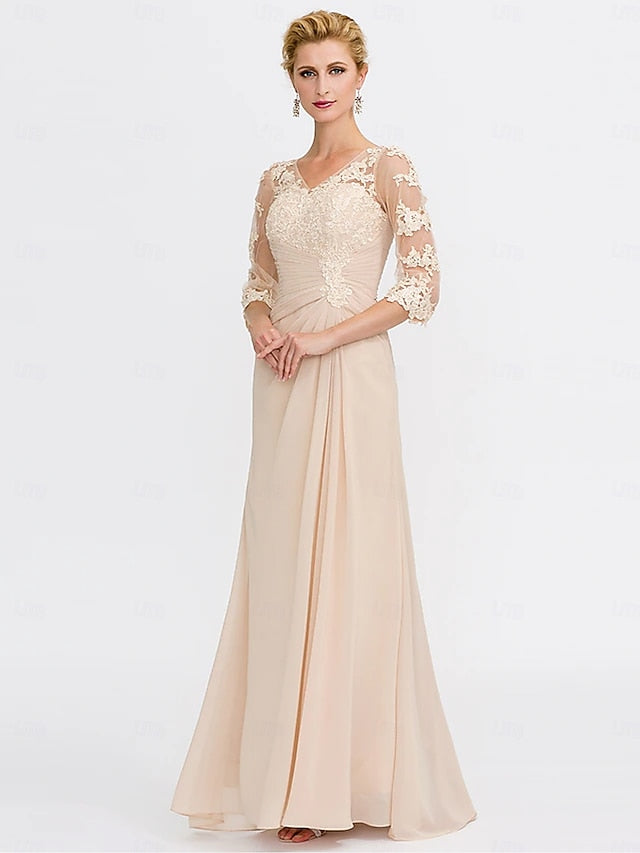 Mother Plus A-Line the Wedding of Bride Dress Size Guest Elegant