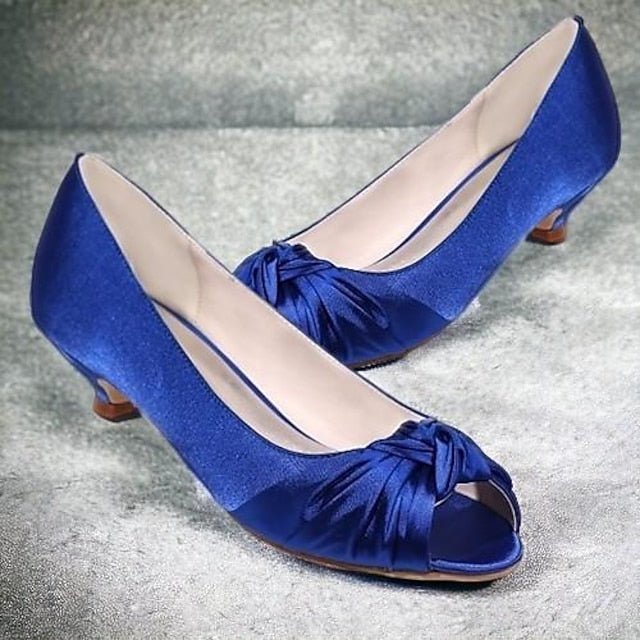 Kitten Satin Elegant Peep-Toe Heels Women's Pink - Blush