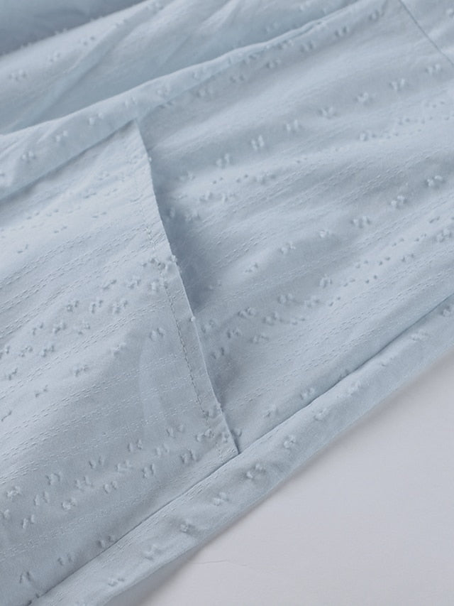 Women's Blue White Green Summer Spring Fall Midi Dress