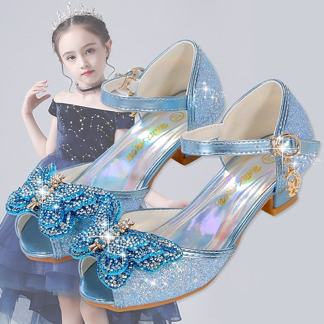 Shoes Silver Sparkly Princess Girls' – Glitter Bowknot