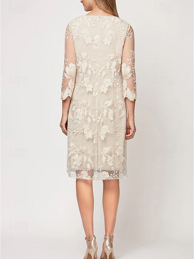 Dress Column Elegant / Mother Two Bride Sheath Piece the of