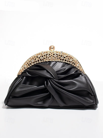 Evening Bag Clutch Faux Leather Rhinestone – Women's