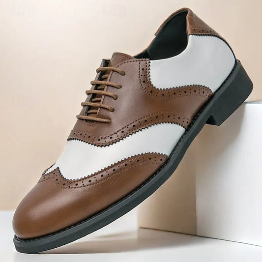 and White in Wingtip Men's Oxford Shoes Brogue Two-Tone