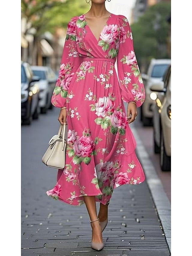 Women's Maxi Dress Pleated Dress Work Dresses Fit And Flare