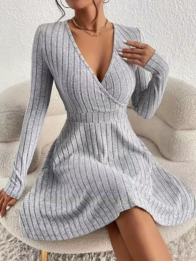 Women's Knee Length Dress Sweater Dress A Line Dress